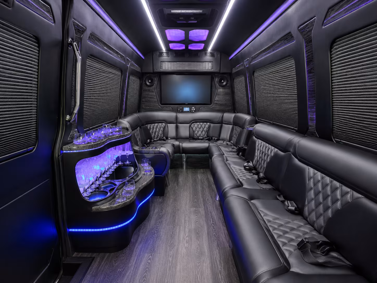 plymouth 50 passenger party bus interior